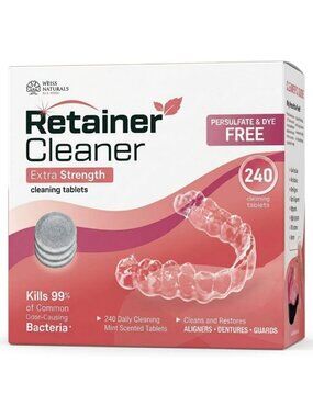 Effective Retainer Cleaner Tablets - Remove Stains, Odors & Plaque, Mint
